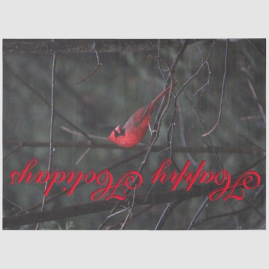 Red Cardinal Designer Tissue Paper Tissuepapier (Voorkant)