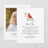 Red Cardinal & Dogwood Begrafenis Foto Dank u Bedankkaart (Voorkant / Achterkant)