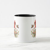 Red Cardinal Floral Ceramic Mug – 11oz Mok (Midden)