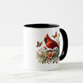 Red Cardinal Floral Ceramic Mug – 11oz Mok (Voorkant rechts)