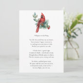 Red Cardinal Funeral Memorial Card Bedankkaart (Staand voorkant)