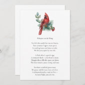 Red Cardinal Funeral Memorial Card Bedankkaart (Voorkant / Achterkant)