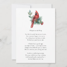 Red Cardinal Funeral Memorial Card