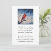 Red Cardinal Funeral Memorial Thank You Card Bedankkaart (Staand voorkant)