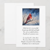 Red Cardinal Funeral Memorial Thank You Card Bedankkaart (Voorkant / Achterkant)