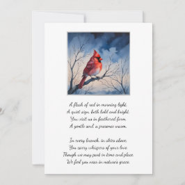 Red Cardinal Funeral Memorial Thank You Card Bedankkaart