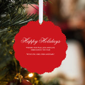 Red Cardinal Happy Holidays Custom Photo Ornament Kaart