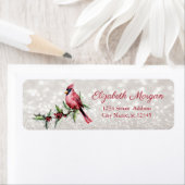 Red Cardinal Holly Berry Bokeh Etiket (Insitu)