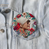 Red Cardinal Memorial Keepsake FOTO Ronde Button 4,0 Cm (In situ)