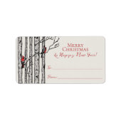Red Cardinal Merry Christmas To From Stickers (Voorkant)