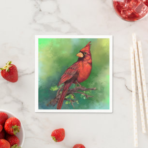 Red Cardinal Napkins Servet