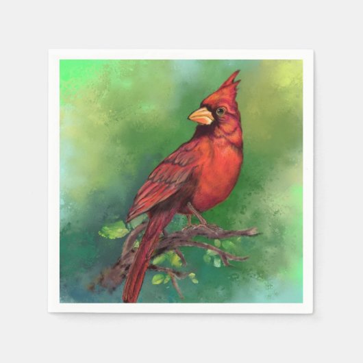 Red Cardinal Napkins Servet (Voorkant)