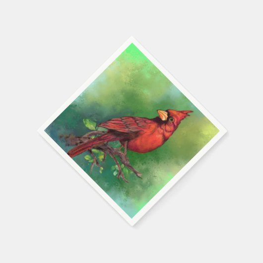 Red Cardinal Napkins Servet (Hoek)