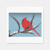 Red Cardinal On A Branch Paper Napkins Servet (Voorkant)