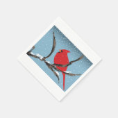 Red Cardinal On A Branch Paper Napkins Servet (Hoek)