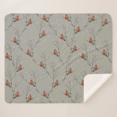 Red Cardinal Perched on a Tree Branch Sherpa Blank Deken (Voorkant (horizontaal))