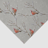 Red Cardinal Perched on a Tree Branch Tissue Paper Tissuepapier (Detail)