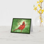 Red Cardinal Sympathy Kaart (Gele Bloem)