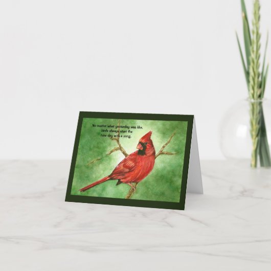 Red Cardinal Sympathy Kaart (Voorkant)