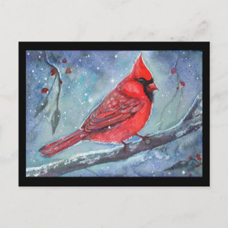 Red cardinal watercolor design by Renee Lavoie Briefkaart