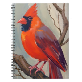 Red Cardinal Watercolor Painting Notitieboek