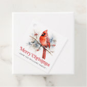 Red cardinal winter branch Merry Christmas to from Bedankjes Labels (In situ)