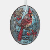 Red Cardinal Winter Scene  Glas Ornament (Voorkant Rechts)