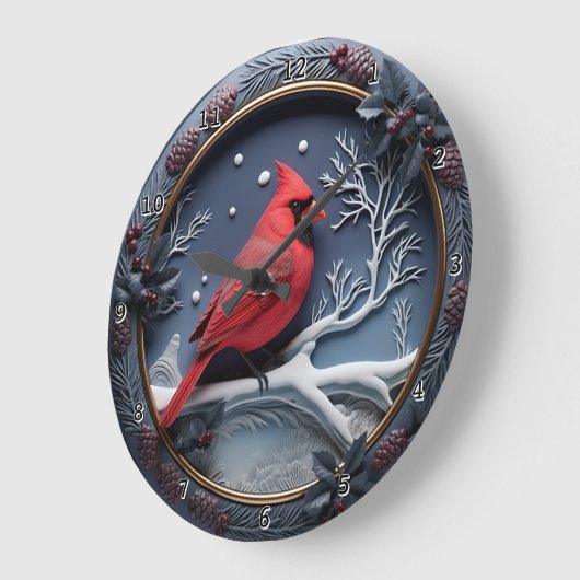 Red Cardinal Winter Snow Grote Klok (Hoek)