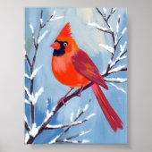 Red Cardinal | Winter Watercolor Holiday Poster (Voorkant)