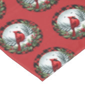 Red Cardinal with Holly Berries Tafelkleed (Gekanteld)