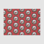 Red Cardinal with Holly Berries Tissuepapier (Voorkant)