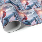 Red Cardinal Zingt een ijzig deuntje Cadeaupapier (Rol Hoek)