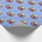 Red Cardinals Bird House Flower Garden Blue Cadeaupapier (Hoek)