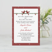 Red Cardinals Holiday Winter Wedding Kaart (Staand voorkant)