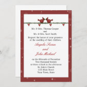 Red Cardinals Holiday Winter Wedding Kaart (Voorkant / Achterkant)