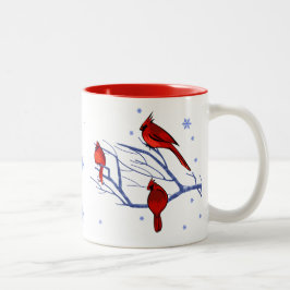 Red Cardinals kerstcadeau Tweekleurige Koffiemok