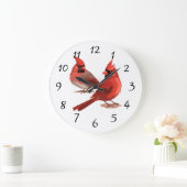 red cardinals Wall Clock Grote Klok (Huis)
