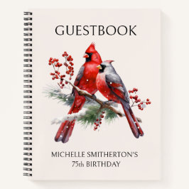 Red Cardinals Women's 75th Birthday Gastenboek Notitieboek