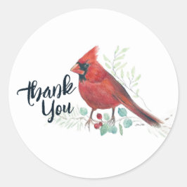 Red Cardinas Bird Art Ronde Sticker