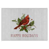 Red Carinal Holly Berries Mistletoe Kerstmis Snijplank (Voorkant)