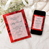 Red Carnan Floral Engagement Party Kaart