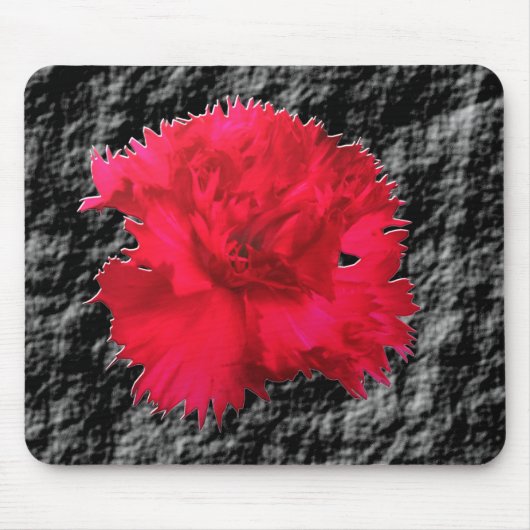 Red Carnan Floral Fantasy Mousepad Muismat (Voorkant)