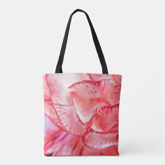 Red Carnation All-Over-Print Canvas tas, gemiddeld Tote Bag (Achterkant)