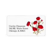 Red Carnenventilator, persoonlijk terugkeeradres Etiket (Voorkant)