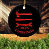 Red Carpenters 2022 Kerstmis Keramisch Ornament