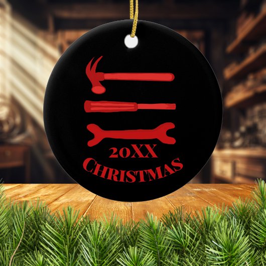 Red Carpenters 2022 Kerstmis Keramisch Ornament