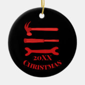 Red Carpenters 2022 Kerstmis Keramisch Ornament (Voorkant)