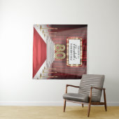 Red Carpet 80th Birthday Backdrop banner Wandkleed (In Situ (horizontaal))