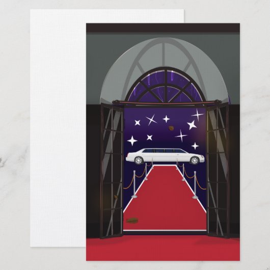 Red Carpet Celebrity Limo Briefpapier (Voorkant / Achterkant)