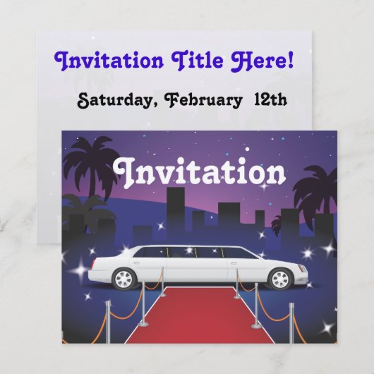 Red Carpet Celebrity Limo Kaart (Voorkant / Achterkant)